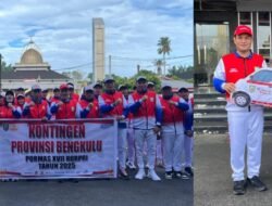 Pj Sekda Bengkulu Lepas Kontingen Pornas Korpri dan Terima Hibah Ambulans