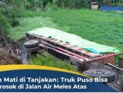 Mesin Mati di Tanjakan: Truk Puso Terperosok di Jalan Air Meles Atas 