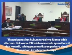 Hakim Tolak Eksepsi Rianto dalam Kasus Dugaan Korupsi Makan Minum RSUD Curup