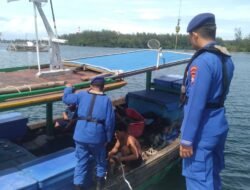 Ditpolairud Polda Bengkulu Menggunakan Kapal Polisi XXVII-2004 Laksanakan Patroli Dialogis di Perairan Muara Dua