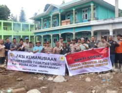 Peduli Pascabencana, Polres Bener Meriah Gotong Royong Bersihkan Dayah Terpadu Bustanul Ulum