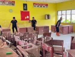 Polri Peduli Pendidikan, Pulihkan Fasilitas Pendidikan di SMA Negeri 1 Tanjung Pura Pascabanjir