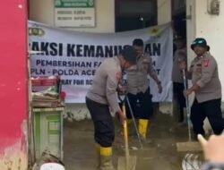Polres Langsa Bersama PLN dan Warga Laksanakan Aksi Kemanusiaan Pascabanjir di Aceh Tamiang
