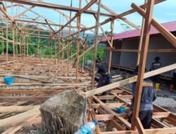 Capai 47 Unit, Pembangunan Huntara Sat Brimob Polda Sumbar Terus Berjalan di Pauh