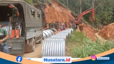 Satgas Gulbencal Kodam I/BB Mulai Pembangunan Jembatan Aramco di Kelurahan Huta Nabolon