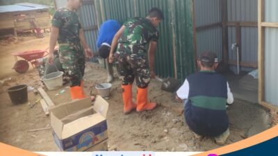 Satgas Gulbencal Kodim 0211/TT Tambah 4 MCK di Pengungsian Simpang Sipange