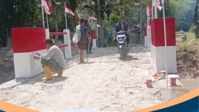 Satgas Yonzipur I/DD Selesaikan Jembatan Aramco, Akses Warga Desa Janji Nauli Kembali Terhubung