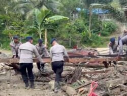 Brimob Polda Sulteng Bangun Jembatan Sementara Penghubung Wani 3–Labuan Kungguma