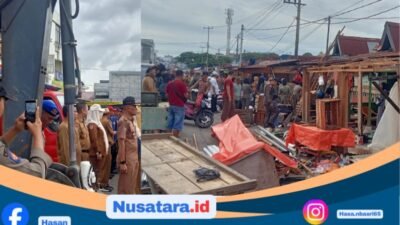 Alat Berat Turun, Satpol PP Kota Bengkulu Tertibkan PKL Membandel di Pasar Panorama