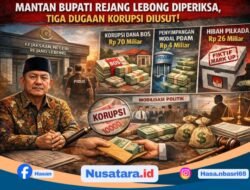 Mantan Bupati Rejang Lebong Diperiksa, Tiga Dugaan Korupsi Diusut