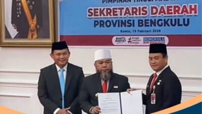 Helmi Hasan Lantik Herwan Antoni sebagai Sekdaprov Bengkulu
