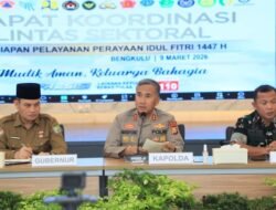 Kapolda Bengkulu Gelar Rakor Lintas Sektoral Operasi Ketupat Nala 2026, Polda Bengkulu Siapkan 2.141 Personel