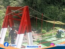 Kodim 0212/TS Perbaiki Jembatan Putus di Ulu Pungkut