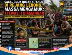 Gagal Culik Bocah 4 Tahun di Rejang Lebong, Massa Mengamuk: 1 Tewas, 1 Diamankan Polsek Tegaskan Proses Hukum Berjalan