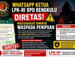 WhatsApp Ketua LPK-RI DPD Bengkulu Diretas, Masyarakat Diminta Waspada Penipuan
