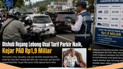 Dishub Rejang Lebong Usul Tarif Parkir Naik, Kejar PAD Rp1,9 Miliar