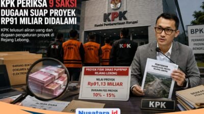 KPK Periksa 9 Saksi, Dugaan Suap Proyek Rp91 Miliar Didalami