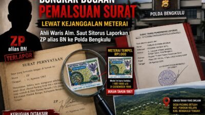 Meterai Jadi Petunjuk, Ahli Waris Saut Sitorus Laporkan Dugaan Pemalsuan Surat Tanah ke Polda Bengkulu